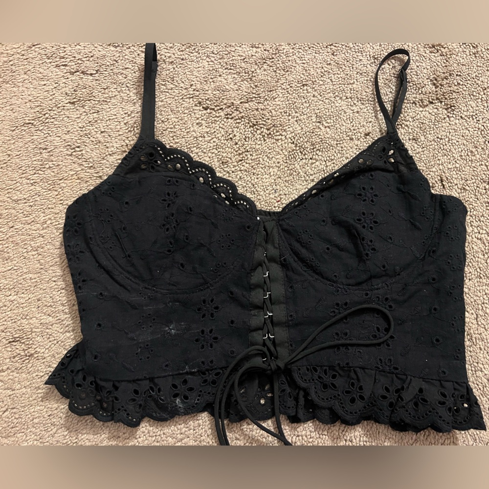 Black Eyelet Lace Shirt